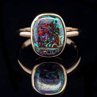 Miriam | Aqua-Purple Australian Boulder Opal Ring