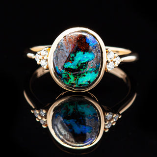 Valeria | Blue Australian Boulder Opal Ring