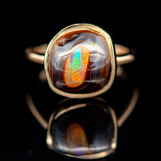 Australian Nut Opal Ring in Yellow Gold by World Treasure Designs