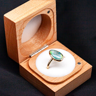 Australian Fossil Pippi Shell Ring in Yellow Gold by World Treasure Designs