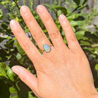 Australian Black Opal Ring in Yellow Gold by World Treasure Designs