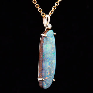 Fresca | Multicoloured Australian Boulder Opal Necklace