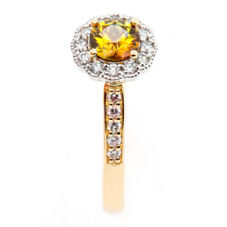 Australian Orange Parti Sapphire Ring in Yellow Gold by World Treasure Designs