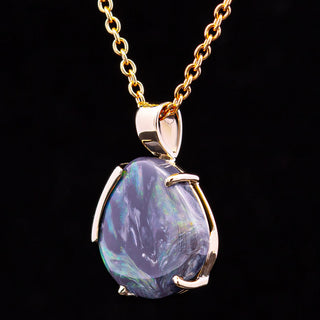 Cassidy | Purple Australian Semi-Black Opal Necklace