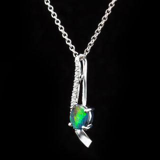 Adriana | Multicoloured Australian Semi-Black Opal Necklace