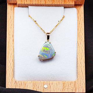 Courtney | Multicoloured Australian Semi-Black Opal Necklace