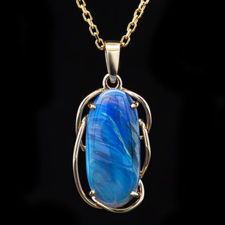 Kelsey | Blue Australian Semi-Black Opal Necklace