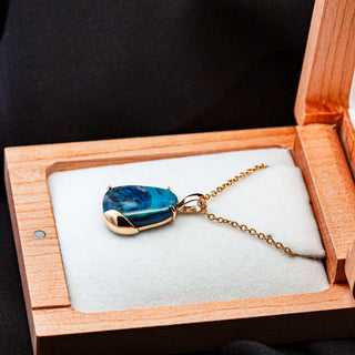 Melody | Blue Australian Semi-Black Opal Necklace