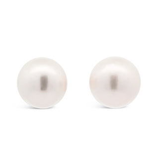 Australian South Sea Pearl Large Stud Earrings in Yellow Gold by World Treasure Designs
