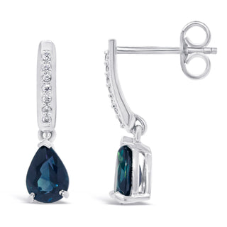 Natalie | Australian Teal-Blue Parti Sapphire Drop Earrings