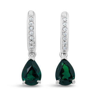 Australian Teal-Blue Parti Sapphire and Diamond Earrings in White Gold by World Treasure Designs