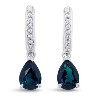Natalie | Australian Teal-Blue Parti Sapphire Drop Earrings