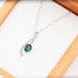 Adriana | Australian Teal Sapphire Pendant