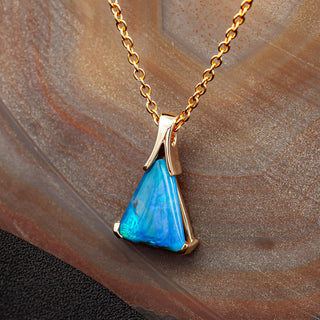 Emi | Blue Australian Semi-Black Opal Necklace
