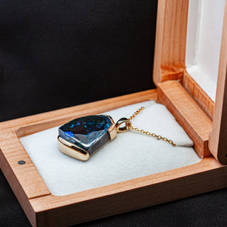 Brenda | Blue-Green Australian Boulder Opal Necklace