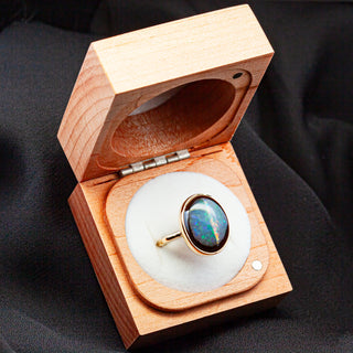 Australian Yowah Boulder Opal Ring in Yellow Gold by World Treasure Designs