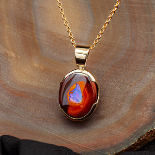 Holly | Purple Australian Yowah Nut Boulder Opal Necklace