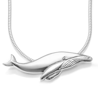 Sterling Silver Baby Humpback Whale Necklace by World Treasure Designs
