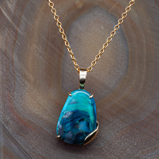 Melody | Blue Australian Semi-Black Opal Necklace