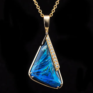 Amaya | Blue Australian Black Opal Necklace