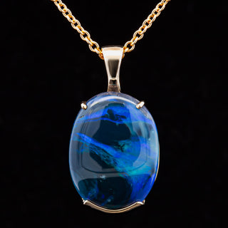Carinda | Blue Australian Black Opal Necklace