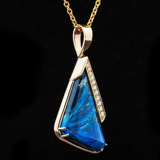 Amaya | Blue Australian Black Opal Necklace