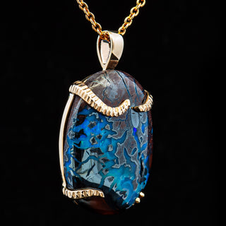 Darna | Blue Australian Boulder Opal Necklace