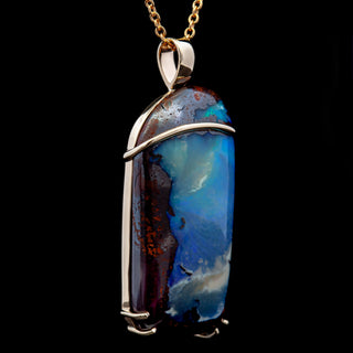 Nina | Blue Australian Boulder Opal Necklace