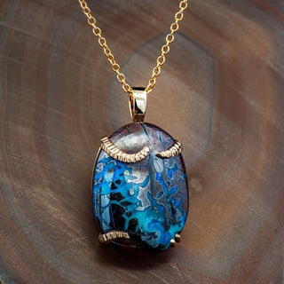 Darna | Blue Australian Boulder Opal Necklace
