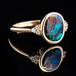 Valeria | Blue Australian Boulder Opal Ring