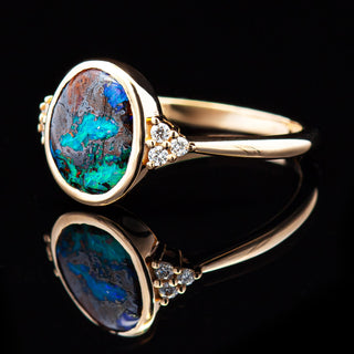 Valeria | Blue Australian Boulder Opal Ring
