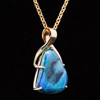 Storm | Blue-Purple Australian Semi-Black Opal Necklace