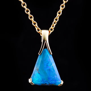 Emi | Blue Australian Semi-Black Opal Necklace