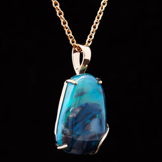 Melody | Blue Australian Semi-Black Opal Necklace