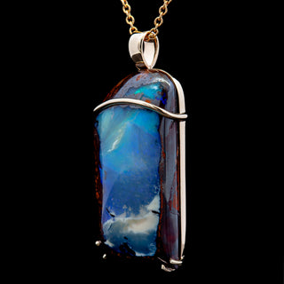 Nina | Blue Australian Boulder Opal Necklace