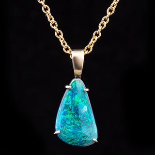 Kya | Blue-Green Australian Black Opal Necklace