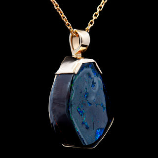 Brenda | Blue-Green Australian Boulder Opal Necklace