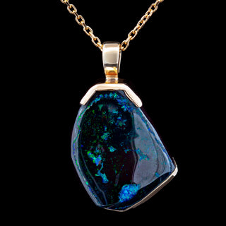Brenda | Blue-Green Australian Boulder Opal Necklace