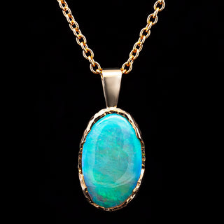 Astrid | Blue-Green Australian Crystal Opal Necklace