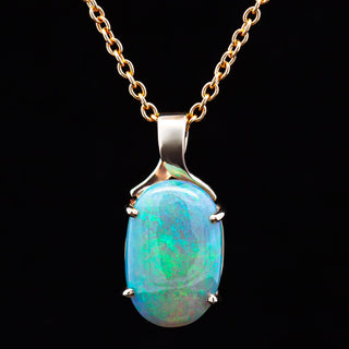 Wynonna | Blue-Green Australian Crystal Opal Necklace