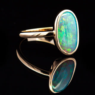 Allie | Multicoloured Australian Crystal Opal Ring