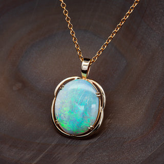 Tori | Multicoloured Australian Semi-Black Opal Necklace