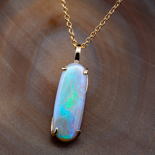 Piper | Blue-Green-Purple Australian Black Opal Necklace