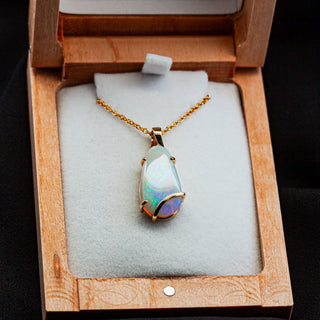 Carolyn | Blue-Green-Purple Australian Crystal Opal Necklace