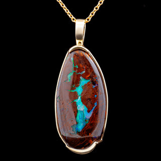 Lenah | Blue-Purple Australian Boulder Opal Necklace