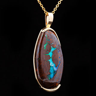 Lenah | Blue-Purple Australian Boulder Opal Necklace