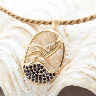 Breaching Humpback Whale Pendant in Yellow Gold by World Treasure Designs