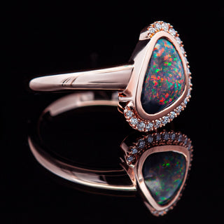 Scarlett | Rose Gold Multicoloured Australian Opal Ring
