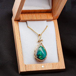 Ophilia | Blue-Green Australian Black Opal Necklace