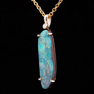 Fresca | Multicoloured Australian Boulder Opal Necklace